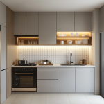 Reforma de cocina en Valencia con acabados metálicos y diseño urbano