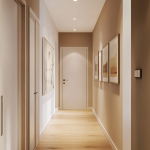 Reforma de pasillo en Requena con paredes en tonos claros y un diseño minimalista que resalta la amplitud y la luz natural.